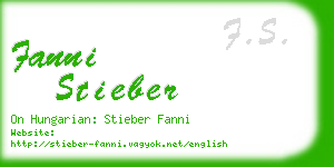 fanni stieber business card